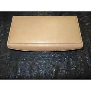 BOGO Nieman Marcus Vintage Leather Jewelry Travel Case with Snap Closure Peach